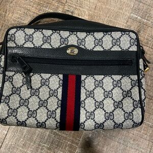 Vintage Gucci Ophidia Navy Monogram  Crossbody Bag Purse